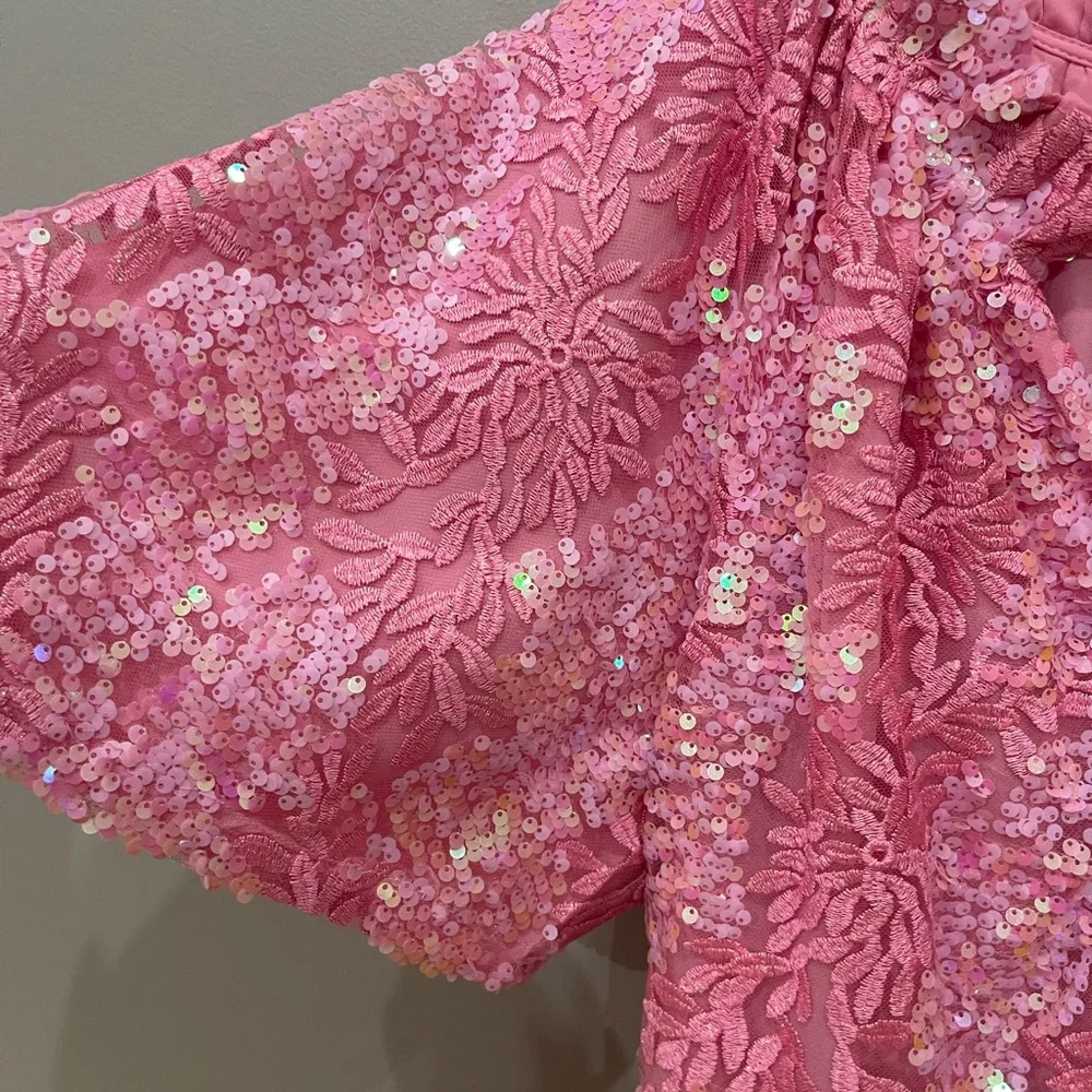 Pink Sequin Mini Dress - Picture 5 of 16